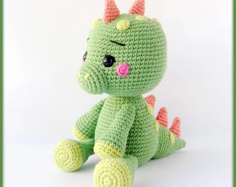Dino the Dinosaur Crochet Pattern - amigurumi animal PDF tutorial