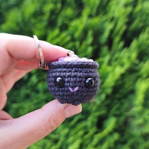 Cauldron keychain Crochet Pattern - easy PDF tutorial