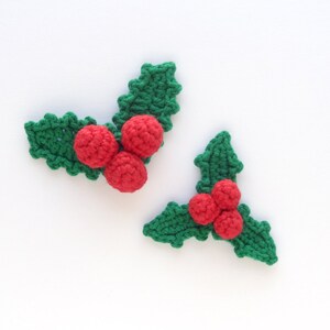 Christmas Holly Decorations Crochet Pattern - Holly Leaves and Berries ...