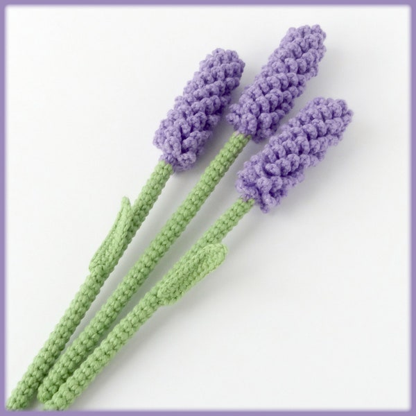Lavender Crochet Pattern, crochet lavender flowers pdf tutorial