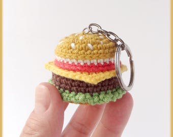 ハンバーガーキーホルダーのかぎ針編みパターン - Etsy 日本