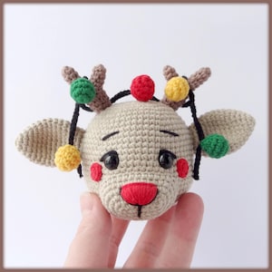 Christmas reindeer head Crochet Pattern