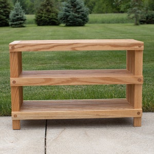 Shoe Bench Slat Style Red Oak
