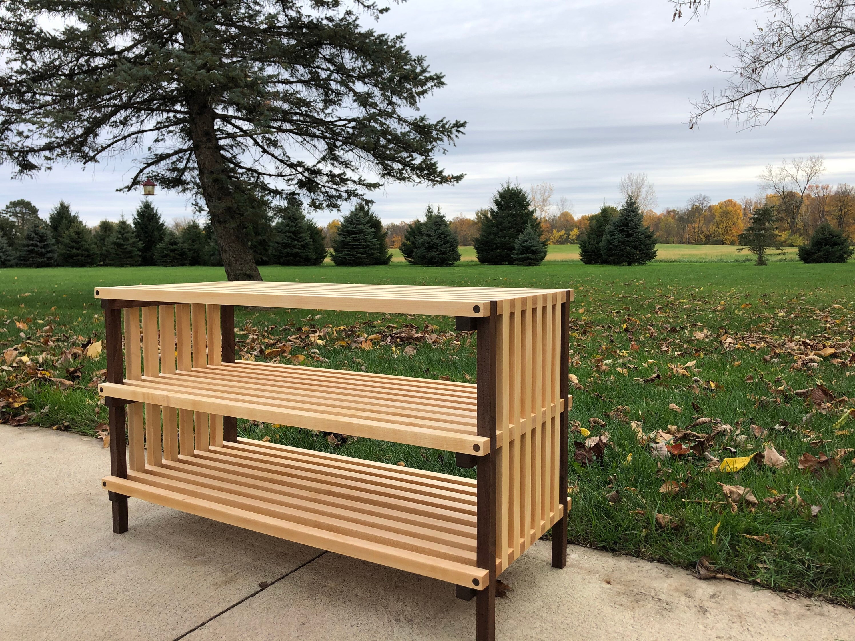 Estante de zapatos de madera almacenamiento en la vía de | Etsy
