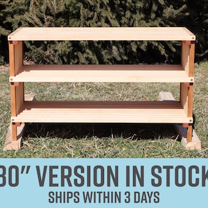 Handcrafted Shoe Rack in Solid Maple with Elegant Cherry Accents - Custom Sizes Available - Free Shipping