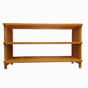 Shoe Rack Slat Style Golden Oak