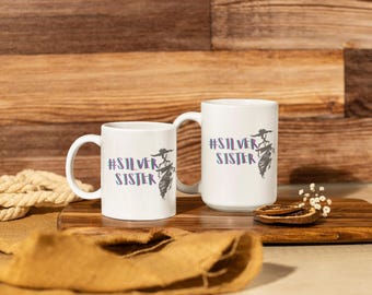Silber Schwester Keramikbecher: Graues Haar Stolz Geschenk