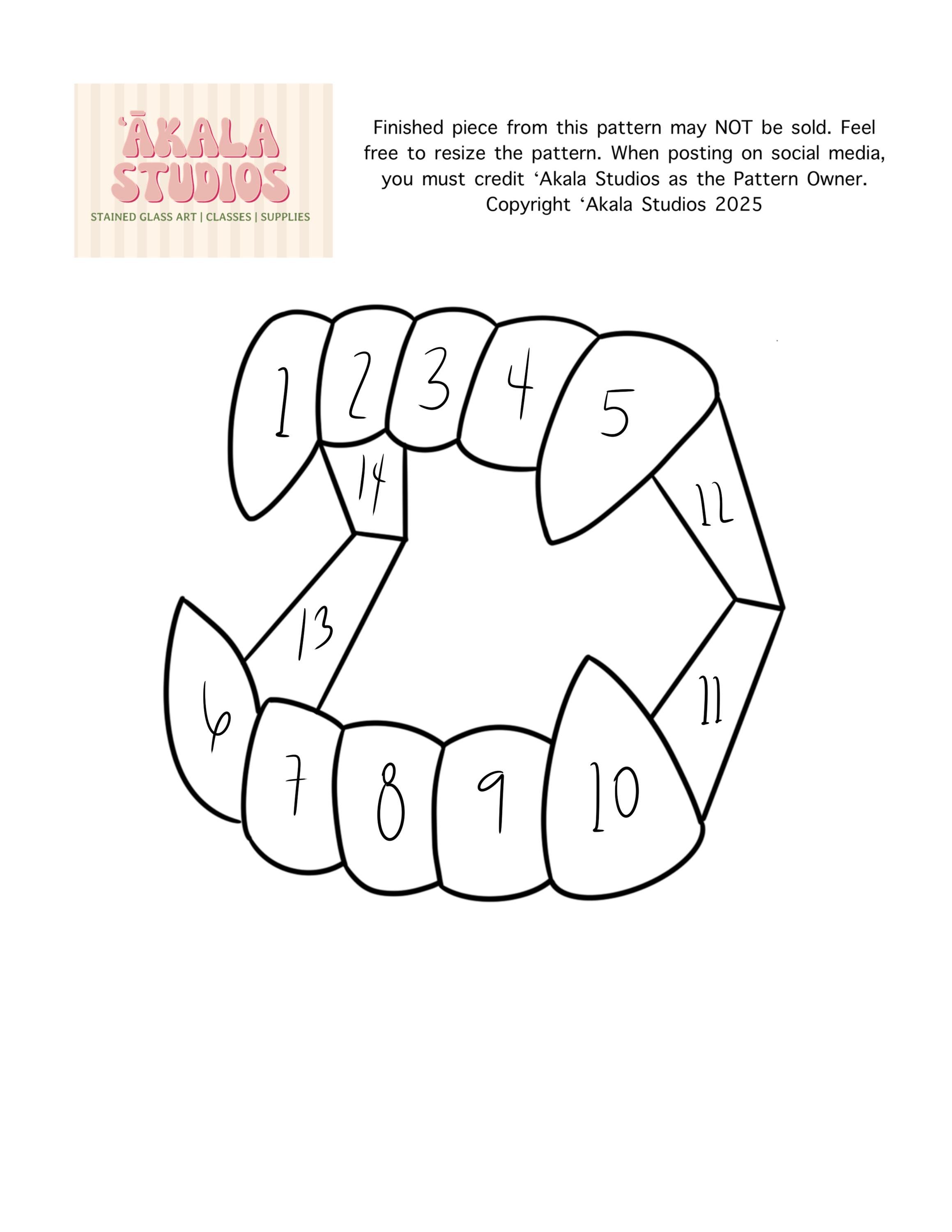 Vampire Halloween Toy Teeth Stained Glass Pattern- Beginner Friendly ...