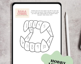 Vampire Halloween Toy Teeth Stained Glass Pattern- Beginner Friendly HOBBY LICENSE