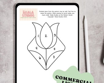 Tulip Stained Glass Pattern- Beginner Friendly COMMERCIAL LICENSE