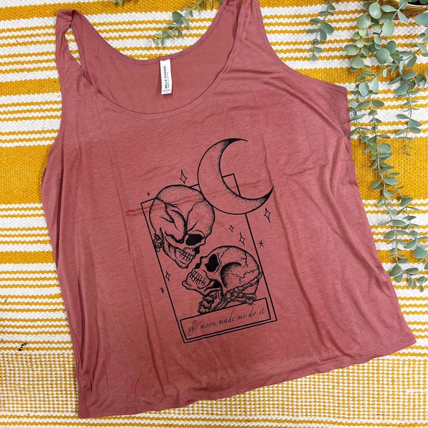 The Moon Made Me Do It Slouchy Tank Top- MAUVE