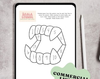 Vampire Halloween Toy Teeth Stained Glass Pattern- Beginner Friendly COMMERCIAL LICENSE