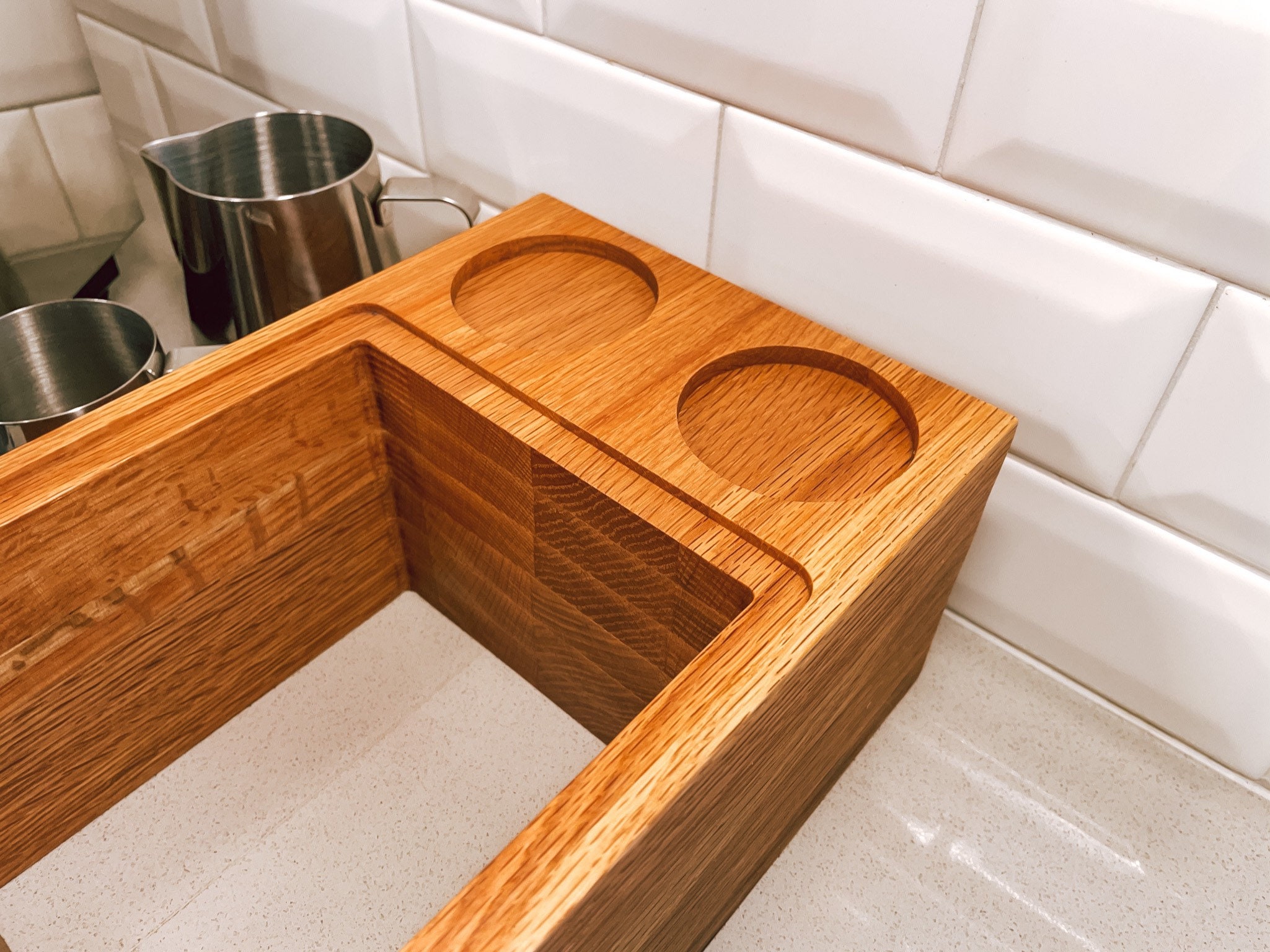 Espresso Coffee Knock Box Station With Cutouts for Temper and Etsy