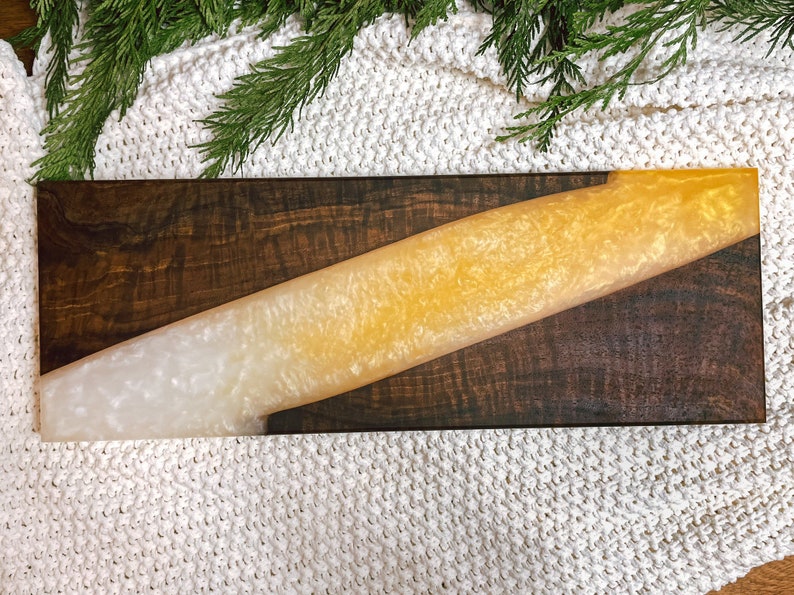 Walnut and Gold/White Epoxy Charcuterie Board Serving shops Board Cheese Tray