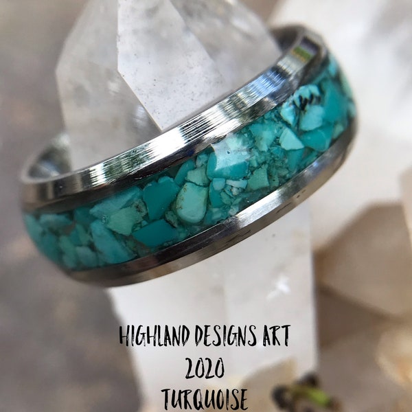 Stone Inlay turquoise ring
