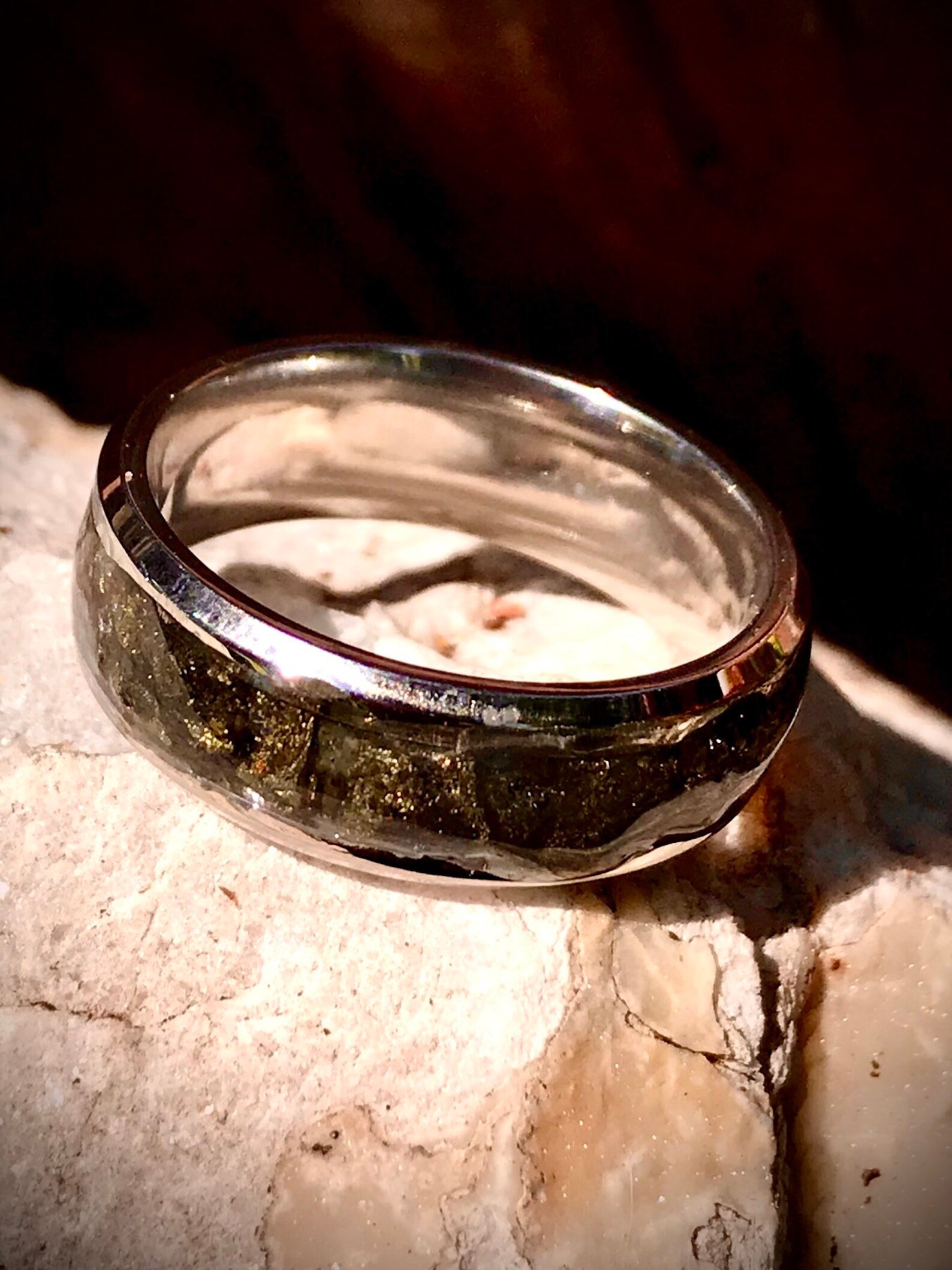 Stone Inlay Ring With Peacock Ore - Etsy