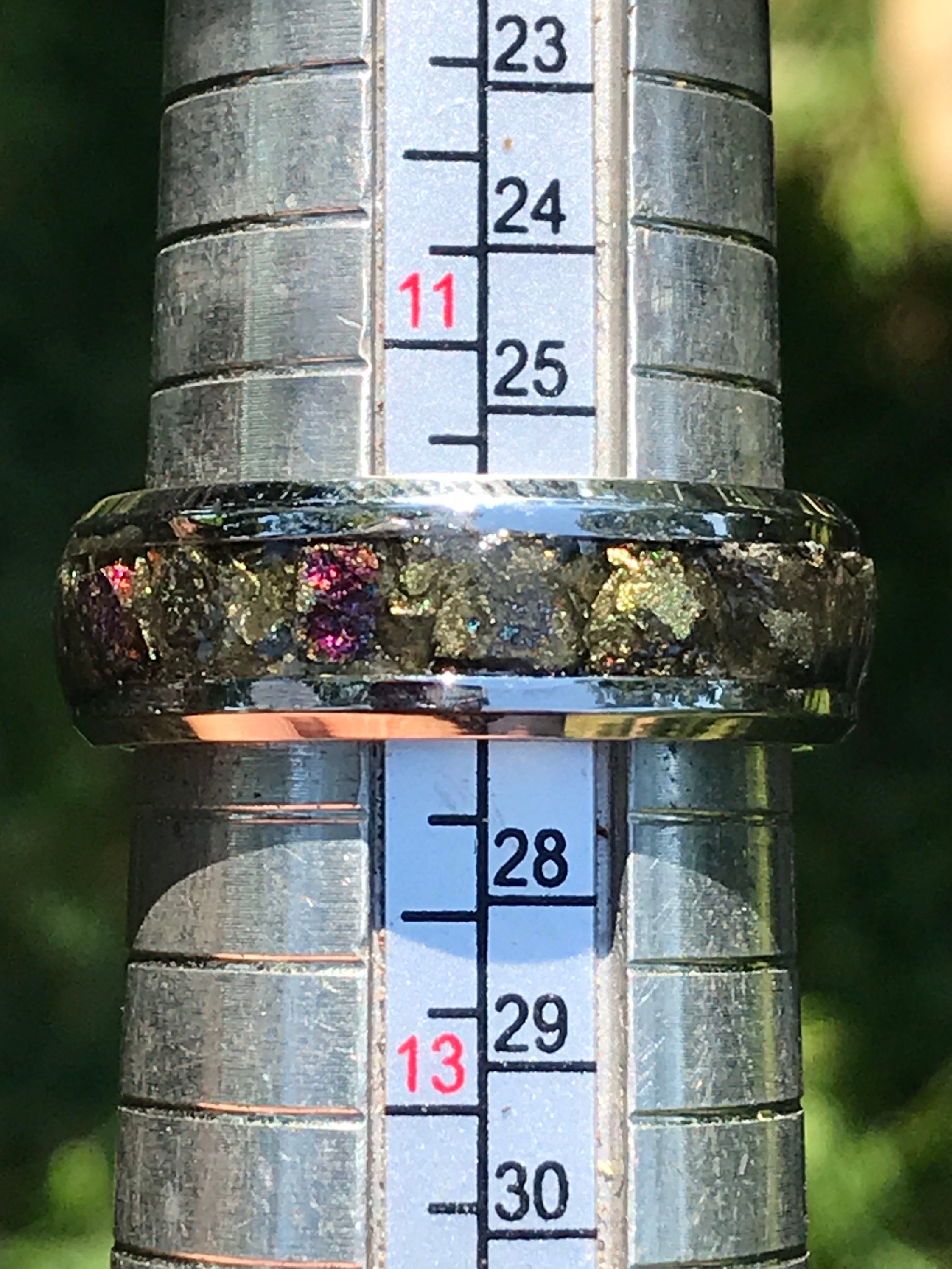 Stone Inlay Ring With Peacock Ore | Etsy