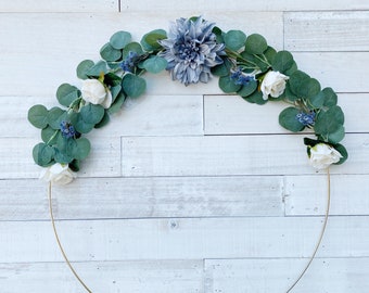 Floral Hoop Wreath-Nursery Decor-Wedding-Bridal Shower-Baby Shower- Neutral baby decor