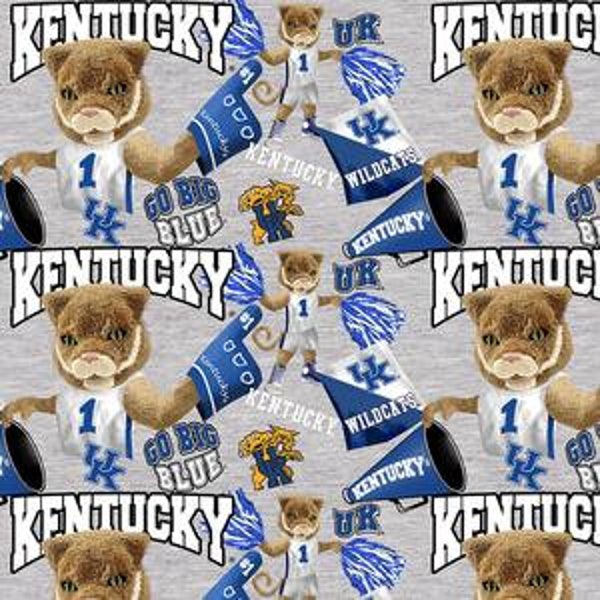 University of Kentucky Wildcats NCAA Fabric Mascot Logo Pattern 1164 44 inches wide 100% cotton