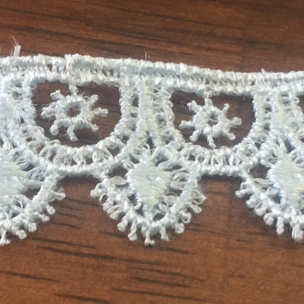 Light Blue Lace Edging Trim 3/4" wide  cut by the yard Made in USA