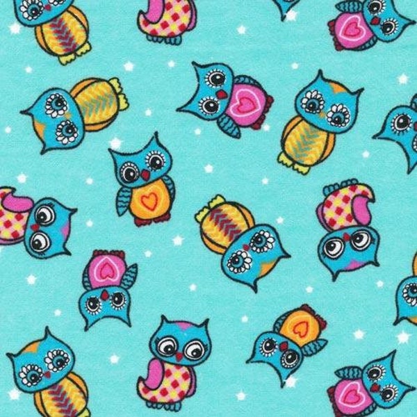 Cuddle Flannel Owl Fabric 100% cotton flannel 44”