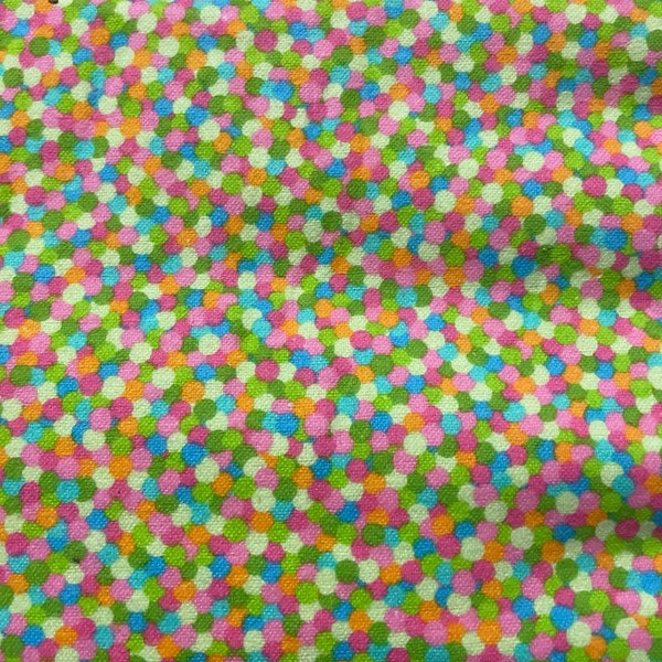Bubblegum Flannel multicolor dot Fabric 100% cotton flannel 44” by General Fabric Company
