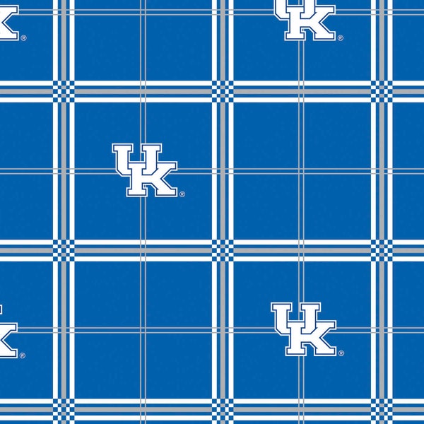 University of Kentucky Wildcats NCAA FLANNEL Fabric Box Logo Pattern 44 inches wide 100% cotton KY023