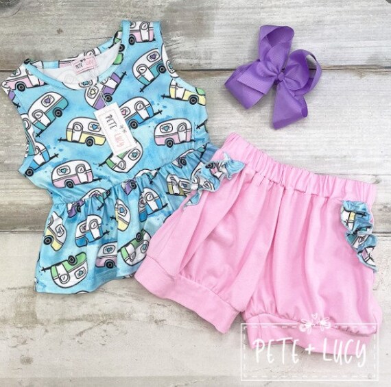 Pete and Lucy Lets Go Glamping Camper Short Set 06 Months Etsy