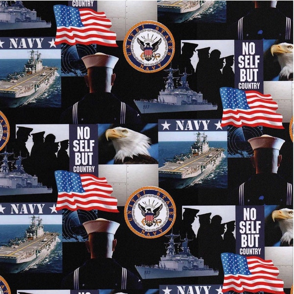 United States Navy Fabric 100% Cotton 43" wide Cut by the Yard