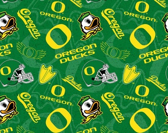 Oregon Ducks Tone on Tone Print Fabric 100% Cotton Licensed Fabric 44" wide-1178