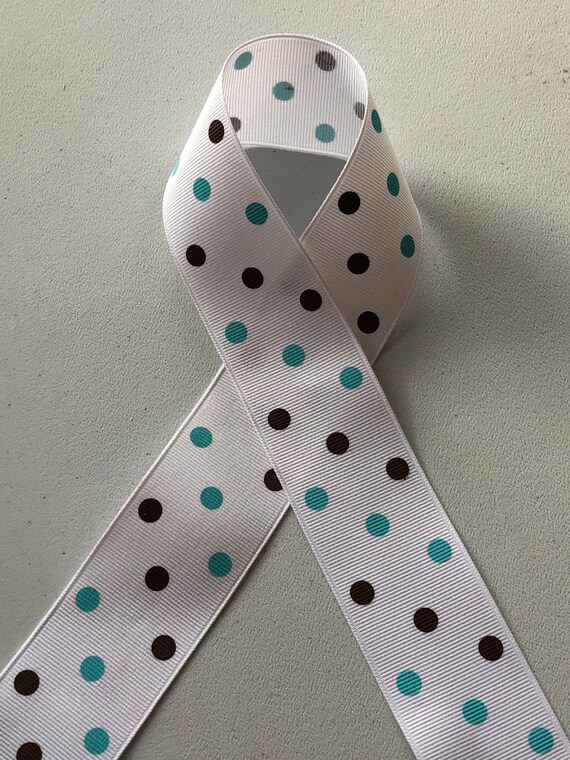1 yard Emerald green JUMBO polka dot 1.5/" grosgrain ribbon by the yard DIY bow