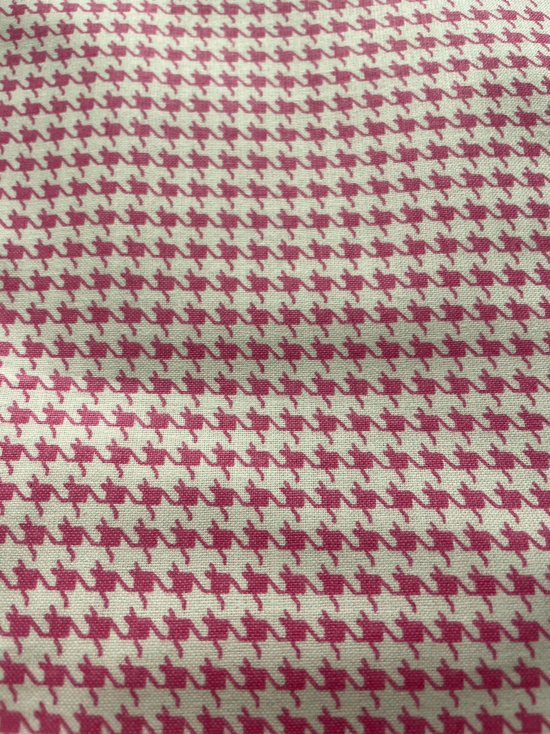 Hot Pink and White Houndstooth Fabric 45 Wide 100 Etsy
