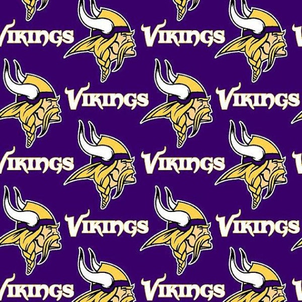Minnesota Vikings Fabric NFL 100% Cotton 58" wide Cotton NFL Fabric Vikings Decor NFL Vikings Fabric Minnesota Fabric Decor
