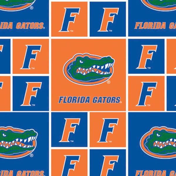 University of Florida Gators NCAA Fabric Box Pattern 44 inches wide 100% cotton FL 020