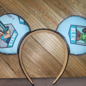 Minecraft Ear Design Minecraft-inspired Ears for Fans! Alex & Steve Design - Clearance ...