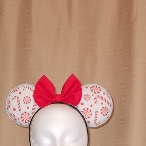 Peppermint Candies Minnie Ears -  Handmade Holiday Ready to Ship Ears