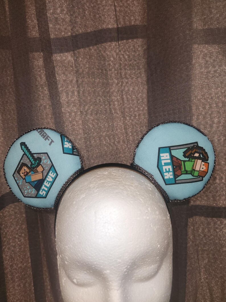 Minecraft Ear Design Minecraft-inspired Ears for Fans! Alex & Steve Design - Clearance ...