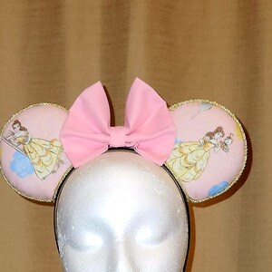 Belle Beauty and the Beast Inspired Minnie Ears/Princess Belle Inspired Minnie Ears/Disney Inspired Belle Minnie Mouse Ears/READY TO SHIP