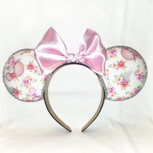 Whimsical Minnie Ears with Castle & Flowers - Ships Fast!