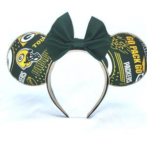Green Bay Packers Inspired Mouse Ears - Handmade Cotton Headband