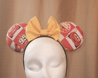 Handmade Lightning McQueen Minnie Ears - Cars Inspired Headband