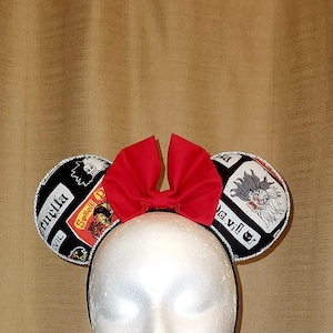 Villain Inspired Cruella Minnie Ears - Handmade - Ready to Ship