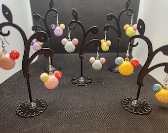 Charming Candy-Themed Mickey Earrings - Quick Delivery!
