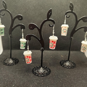 Playful Coffee Cup Dangle Earrings - Unique & Fun Jewelry - Fast Shipping
