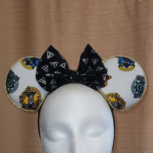 Whimsical Mouse Ears Inspired by Wizard Houses - Handmade - Ships Quickly