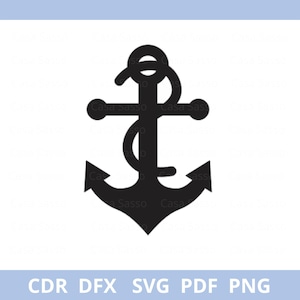 Anker Laser Cut Datei, Maritimes SVG Küstendekor Digitaler Download, Sailor Vektor