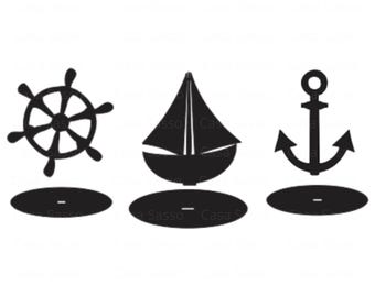 Anchor SVG, Sailboat SVG, Ship Wheel SVG Bundle, Nautical Laser Cut Files