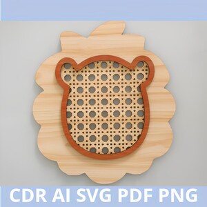 Digital Download Instantaneo. Rattan Sign Lion SVG, Cane Rattan. Vector Digital. Glowforge laser cut, cricut. For nursery baby room decor