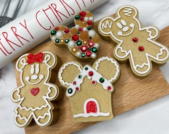 Disney Gingerbread Straw Toppers, Disney straw Charms, Disney Straw Buddies, Christmas Straw Charms, Disney Toppers, Disney Holiday Gifts
