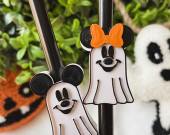 3D Printed Disney Ghost Straw Topper, Halloween Party Favor